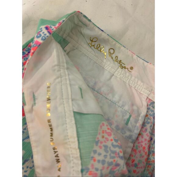 Lilly Pulitzer size 8 green seashells shorts Callahan coral - Picture 6 of 10